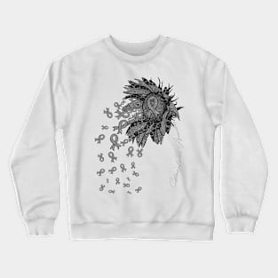 Cytomegalovirus Awareness - Sunflower ribbon flowers fall Crewneck Sweatshirt